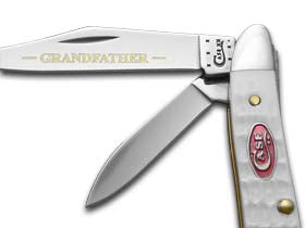 W.R. Case XX Knives Grandfather Granddaughter Jigged White Delrin Peanut & Toothpick 1/600 Stainless JWD-GF&GD