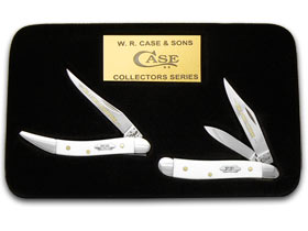 W.R. Case XX Knives White Delrin Grandfather Granddaughter 1/600 Toothpick Peanut Set Pocket Knife Set WD-GF&GD