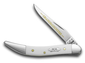 W.R. Case XX Knives White Delrin Grandfather Granddaughter 1/600 Toothpick Peanut Set Pocket Knife Set WD-GF&GD