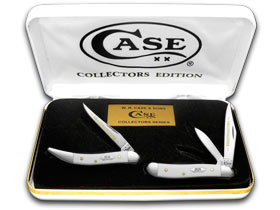 W.R. Case XX Knives White Delrin Grandfather Granddaughter 1/600 Toothpick Peanut Set Pocket Knife Set WD-GF&GD