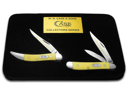 W.R. Case XX Knives Grandfather & Granddaughter Yellow Carbon Steel 1/500 Peanut & Toothpick Pocket Knife Set Set Y-GF&GD