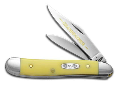 W.R. Case XX Knives Grandfather & Granddaughter Yellow Carbon Steel 1/500 Peanut & Toothpick Pocket Knife Set Set Y-GF&GD