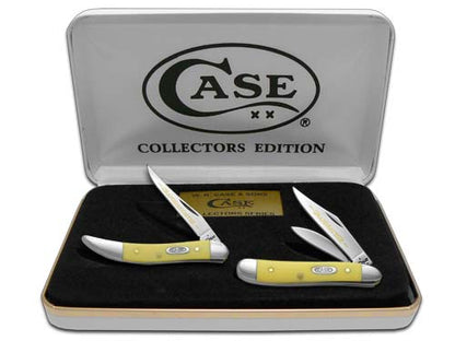 W.R. Case XX Knives Grandfather & Granddaughter Yellow Carbon Steel 1/500 Peanut & Toothpick Pocket Knife Set Set Y-GF&GD