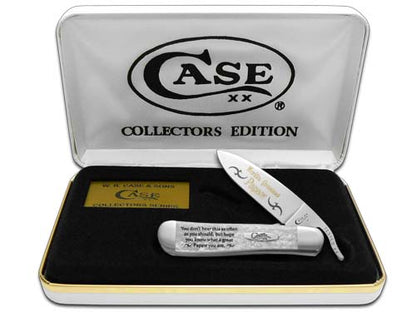 W.R. Case XX Knives Worlds Greatest Papaw White Pearl Corelon Russlock Stainless Pocket Knife HPR-WGP