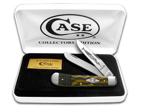 W.R. Case XX Knives U.S. Flag Antique Bone Trapper Etched Stainless 1/500 Pocket Knife ANT-FLAG