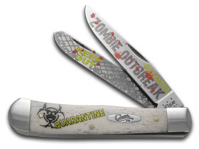W.R. Case XX Knives Zombie Outbreak Natural Bone Trapper Stainless 1/3000 Pocket Knife CAT-ZB/WSB