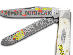 W.R. Case XX Knives Zombie Outbreak Natural Bone Trapper Stainless 1/3000 Pocket Knife CAT-ZB/WSB