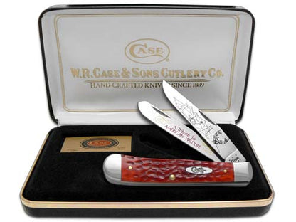 W.R. Case XX Knives American Wildlife Tribute Red Bone Trapper Stainless Pocket Knife CAT-107RPB