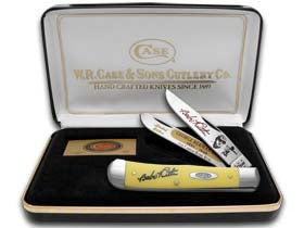 W.R. Case XX Knives Babe Ruth Yellow Delrin Trapper Stainless Pocket Knife CAT-17Y