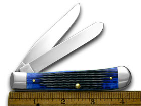 W.R. Case XX Knives Bass Fever 1/500 Blue Trapper Pocket Knife BB-BASS