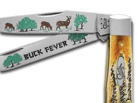 W.R. Case XX Knives Buck Fever 6.5 BoneStag Trapper 1/600 Stainless Pocket Knife 6.5-DEER