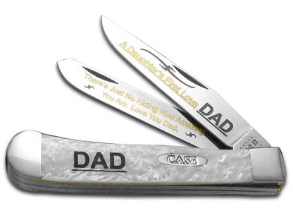 W.R. Case XX Knives White Pearl Daughters First Love Dad Trapper 1/500 Stainless Pocket Knife HP-DFL