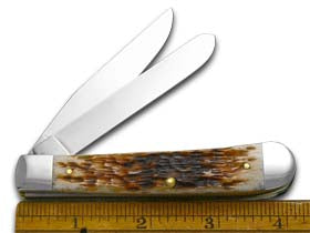 W.R. Case XX Knives D-Day 70th Anniversary Amber Bone Trapper Stainless Pocket Knife CAT-DDAY70