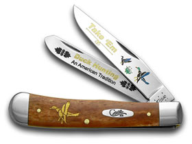W.R. Case XX Knives Chestnut Bone Duck Hunting 1/600 Trapper Pocket Knife CN-DUCK