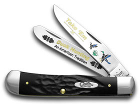 W.R. Case XX Knives Rough Black Delrin Duck Hunting 1/600 Trapper Pocket Knife RBK-DUCK