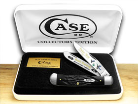 W.R. Case XX Knives Rough Black Delrin Duck Hunting 1/600 Trapper Pocket Knife RBK-DUCK