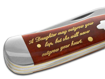 W.R. Case XX Knives Father-Daughter Dark Red Bone Trapper Stainless Pocket Knife CAT-FD/RSB