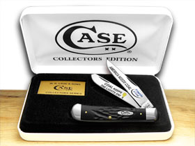 W.R. Case XX Knives Friends of Coal America Needs Coal Rough Black Delrin Trapper Pocket Knife RBK-ANC