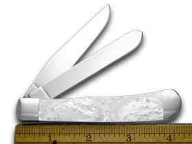 W.R. Case XX Knives Friends of Coal America Needs Coal White Pearl 1/500 Trapper Pocket Knife HP-ANC