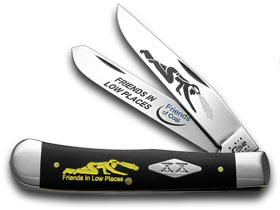 W.R. Case XX Knives Friends of Coal Friends in Low Places Black Delrin 1/500 Trapper Pocket Knife BD-FILP