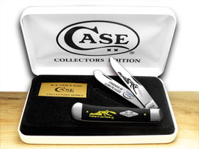 W.R. Case XX Knives Friends of Coal Friends in Low Places Black Delrin 1/500 Trapper Pocket Knife BD-FILP