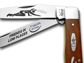 W.R. Case XX Knives Friends of Coal Friends in Low Places Chestnut Bone Trapper 1/500 Pocket Knife CN-FILP
