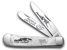 W.R. Case XX Knives Friends of Coal Friends in Low Places White Pearl 1/500 Corelon Trapper Pocket Knife HP-FILP