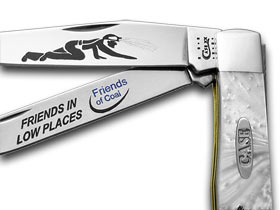 W.R. Case XX Knives Friends of Coal Friends in Low Places White Pearl 1/500 Corelon Trapper Pocket Knife HP-FILP