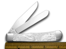 W.R. Case XX Knives Friends of Coal Friends in Low Places White Pearl 1/500 Corelon Trapper Pocket Knife HP-FILP