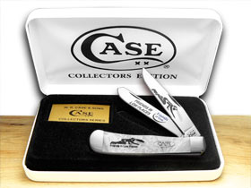 W.R. Case XX Knives Friends of Coal Friends in Low Places White Pearl 1/500 Corelon Trapper Pocket Knife HP-FILP