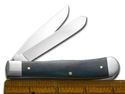 W.R. Case XX Knives Father-Son Mediterranean Blue Bone Trapper Stainless Pocket Knife CAT-FS/BSB