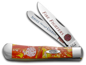 W.R. Case XX Knives Fire Fighters Corelon Trapper Stainless Pocket Knife CAT-FF
