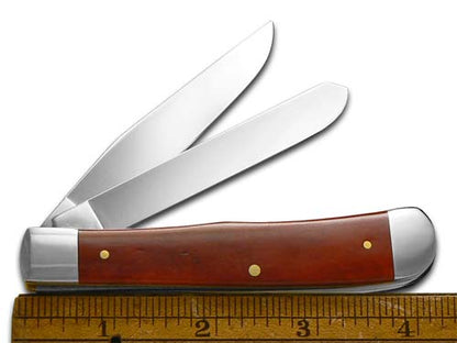 W.R. Case XX Knives Grandfather and Granddaughter Smooth Red Bone Trapper Stainless Pocket Knife CAT-GFGD/RB