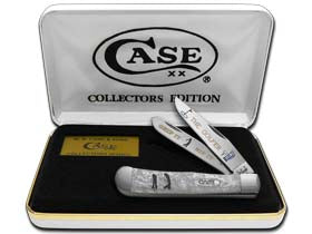 W.R. Case XX Knives White Pearl Corelon Golfer 1/500 Trapper Pocket Knife HP-GOLFER