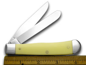 W.R. Case XX Knives Holy Bible Psalms 113:3 Yellow Synthetic Trapper 1/500 Pocket Knife Y-HB/113:3