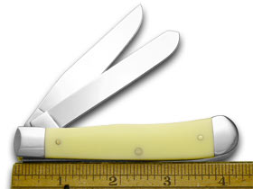 W.R. Case XX Knives Holy Bible 1 Chronicles Yellow Synthetic Trapper 1/500 Pocket Knife Y-HB/1 CHRONICLES