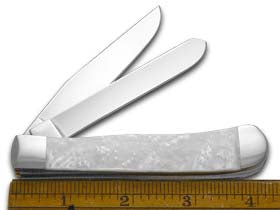 W.R. Case XX Knives Happy Birthday Dad Smooth White Pearl Corelon Trapper 1/999 Pocket Knife HP-HBD