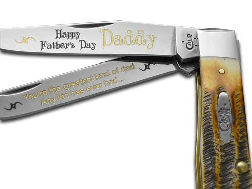 W.R. Case XX Knives Happy Father's Day Daddy BoneStag Trapper 1/500 Stainless Pocket Knife 6.5-HFDD