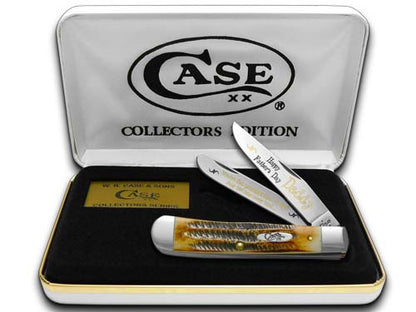 W.R. Case XX Knives Happy Father's Day Daddy BoneStag Trapper 1/500 Stainless Pocket Knife 6.5-HFDD