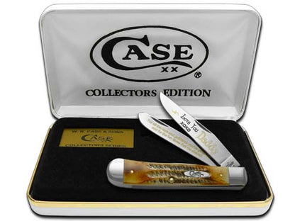 W.R. Case XX Knives Love You Daddy 6.5 BoneStag Trapper 1/500 Stainless Pocket Knife 6.5-LYD