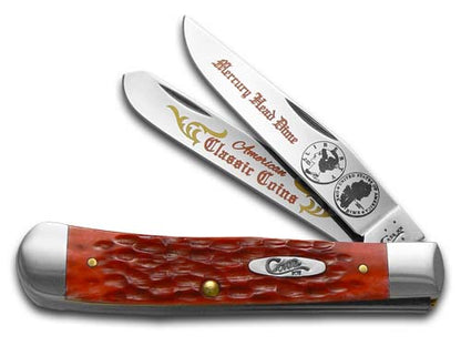 W.R. Case XX Knives Mercury Dime Red Picked Bone Trapper Stainless Pocket Knife CAT-MD/RPB