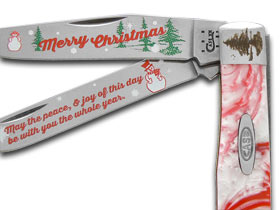 W.R. Case XX Knives Merry Christmas Peppermint Corelon Trapper Stainless Pocket Knife CAT-MC/PM