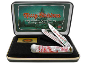 W.R. Case XX Knives Merry Christmas Peppermint Corelon Trapper Stainless Pocket Knife CAT-MC/PM
