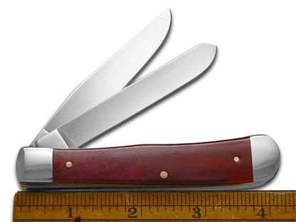 W.R. Case XX Knives Merry Christmas Smooth Red Bone Trapper Stainless Pocket Knife CAT-MC/RSB
