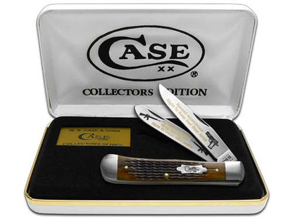 W.R. Case XX Knives Second Amendment Trapper Jigged Antique Bone Stainless Pocket Knife JANT-RTBA