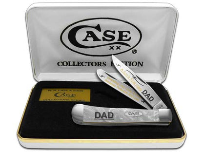 W.R. Case XX Knives Dad A Son's First Hero White Pearl Corelon Trapper 1/500 Stainless Pocket Knife HP-SFH