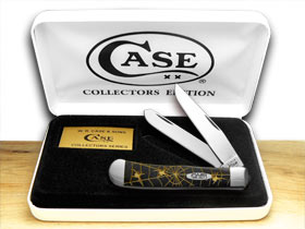 W.R. Case XX Knives Woodland Spiders Black Mica Pearl Trapper 1/500 Pocket Knife CA6073BPG-WS