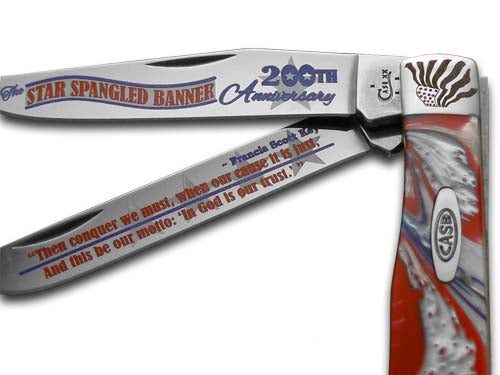 W.R. Case XX Knives Star Spangled Banner 200th Anniversary Corelon Trapper Stainless Pocket Knife CAT-SSB/STAR