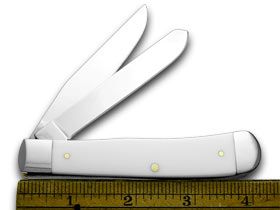 W.R. Case XX Knives Collector's Friends of Coal Virginia White Delrin Trapper 1/600 Pocket Knife WD-VAFOC
