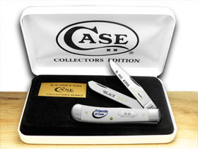 W.R. Case XX Knives Collector's Friends of Coal Virginia White Delrin Trapper 1/600 Pocket Knife WD-VAFOC